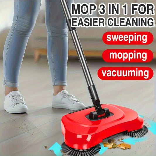 3in1 Manual Broom and Vacuum Combo with Long Handle
